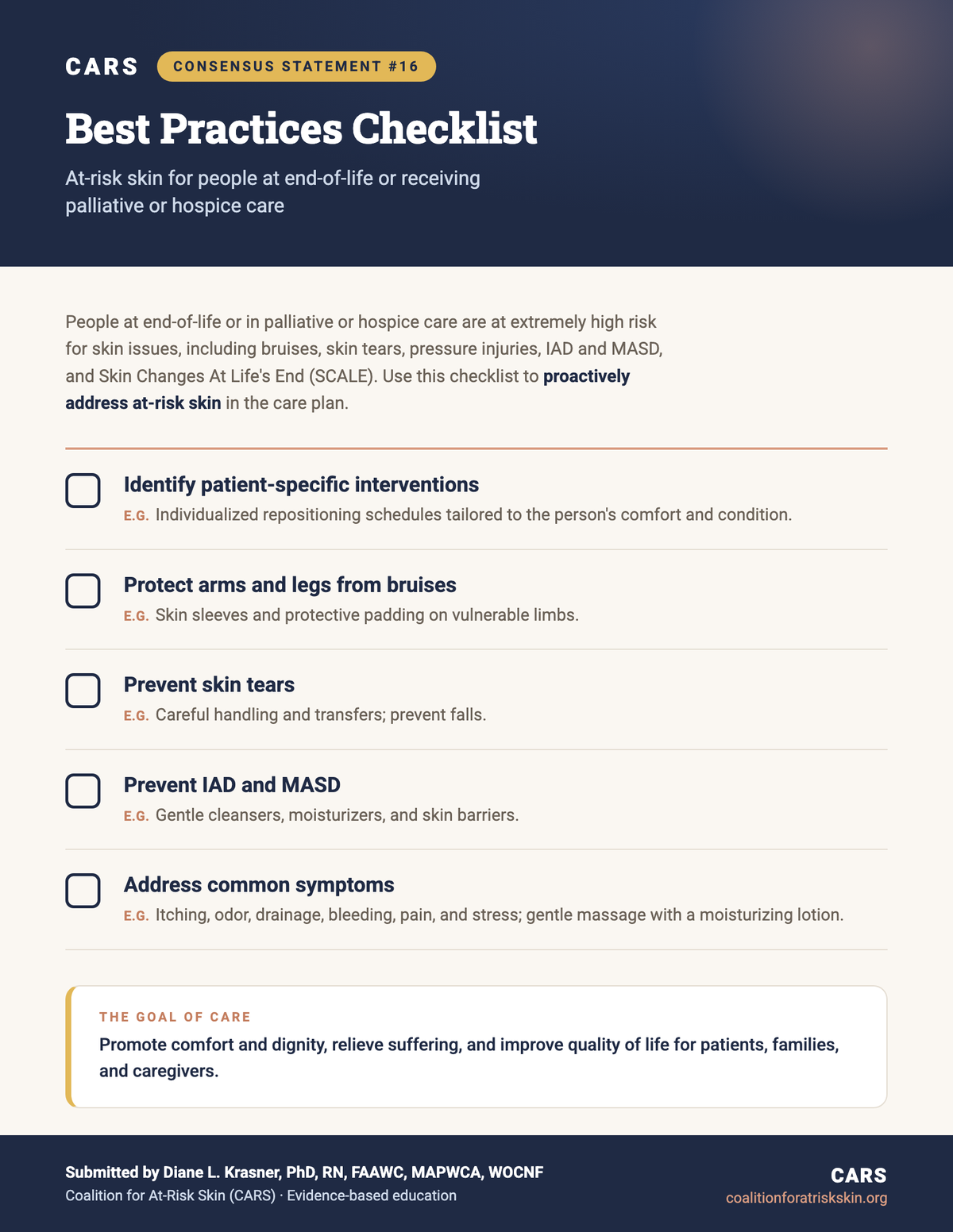Best Practices for At-Risk Skin at the End-of-Life or in Palliative or Hospice Care